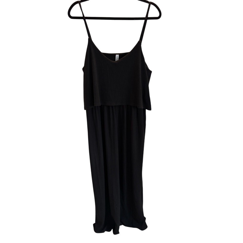 Zenana Black Spaghetti Strap Sleeveless Maxi Dress 1X Plus Summer Casual